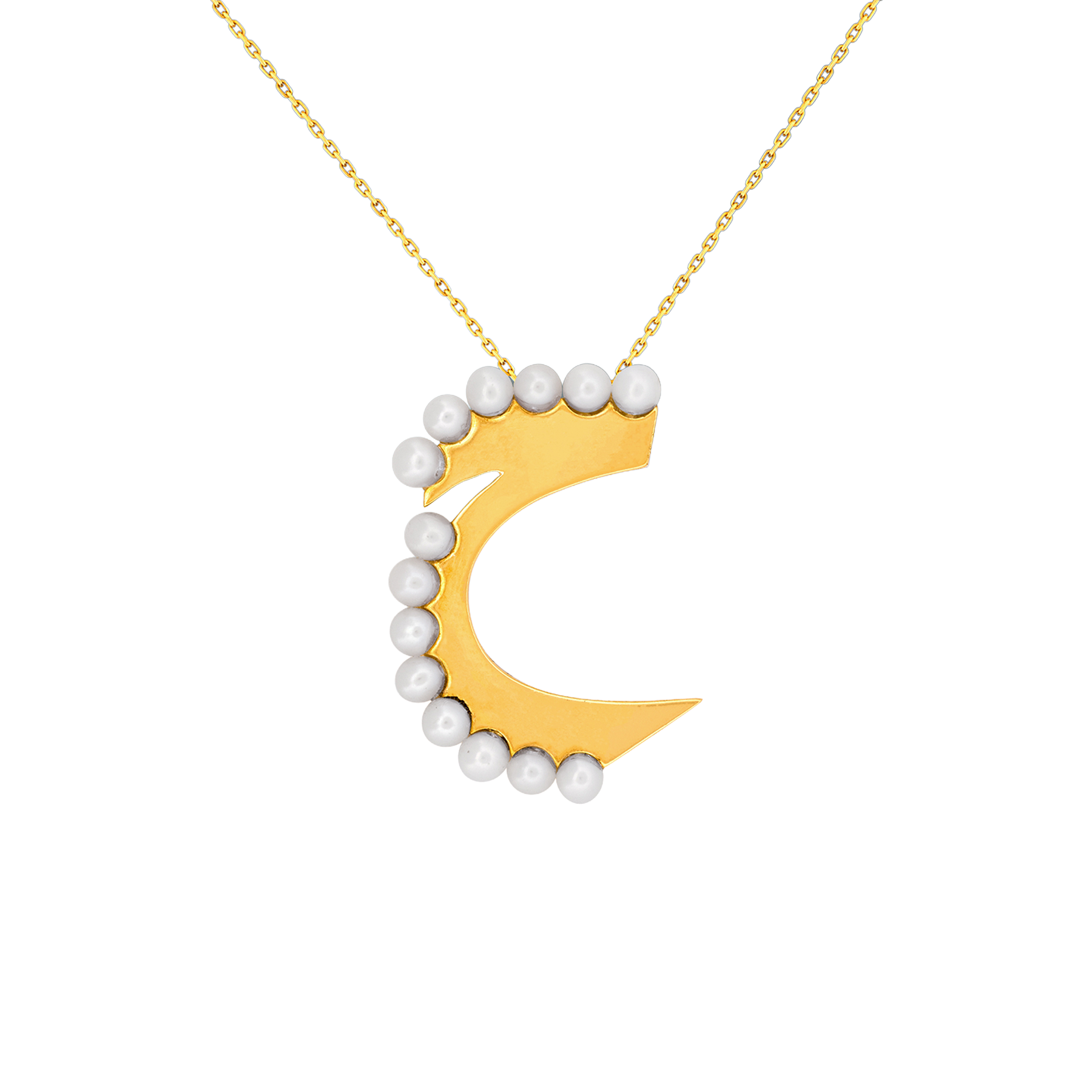 The Pearlescent "Ha" 18K Gold Calligraphy Necklace