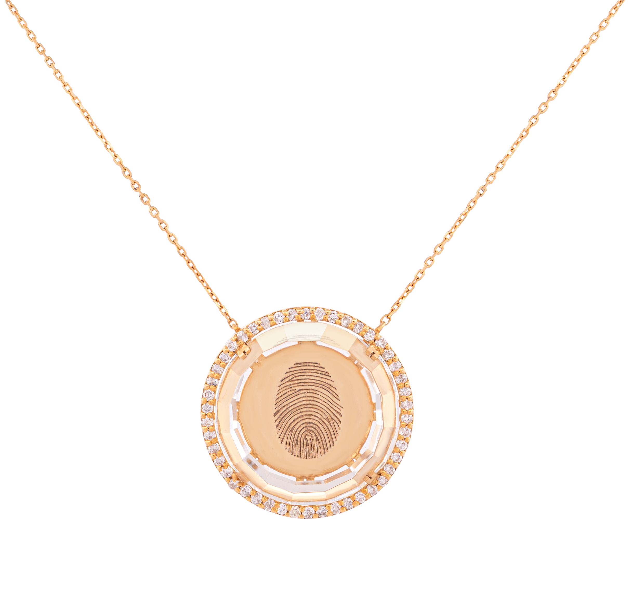18K Gold Fingerprint Memorial Pendant