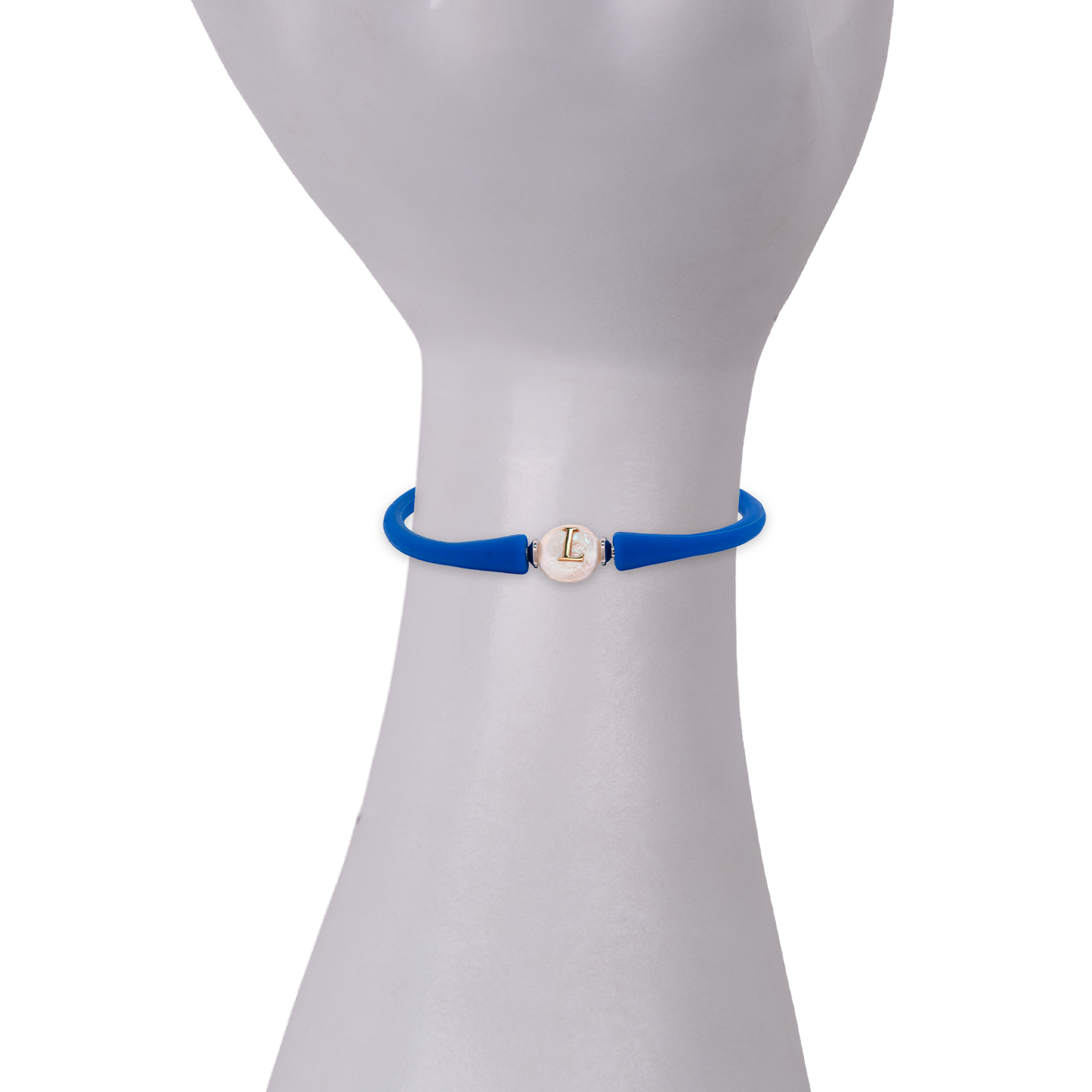 Mother of Pearl & Gold "L" Initial Bracelet