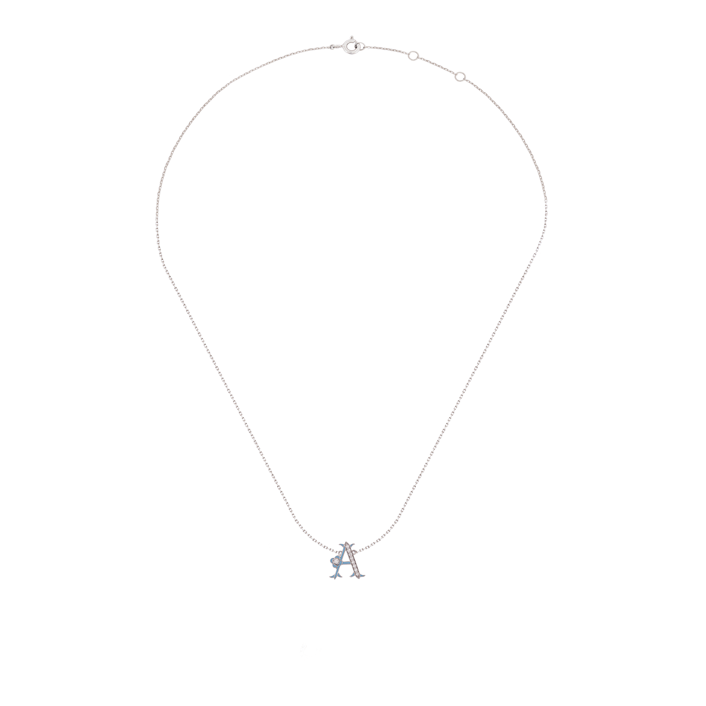 The "A" Floral Pavé Initial Pendant