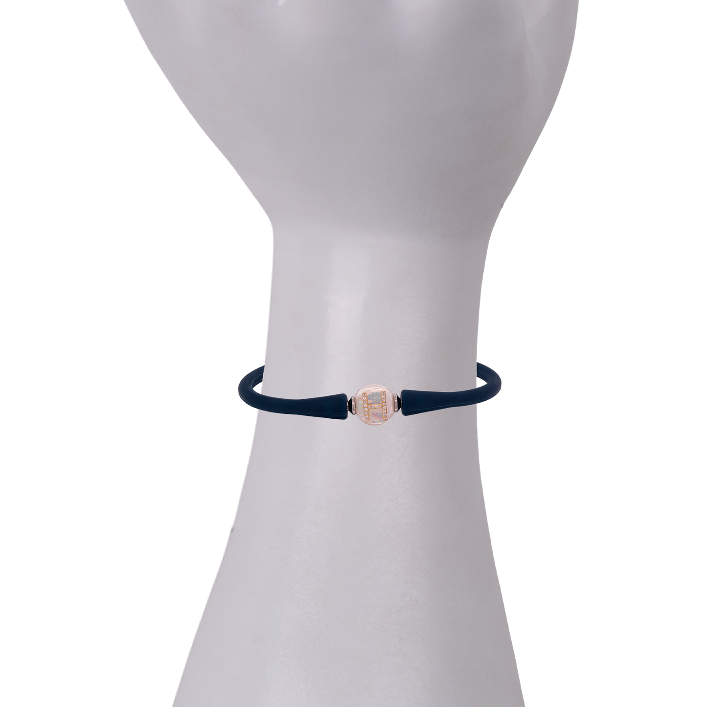 Mother of Pearl & Gold "H" Initial with Diamonds Bracelet