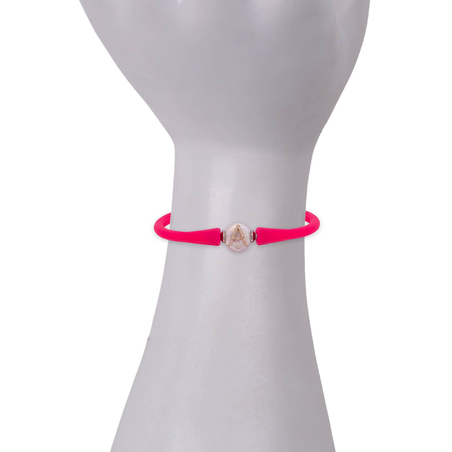 Mother of Pearl & Gold "A" Initial with Diamonds Bracelet