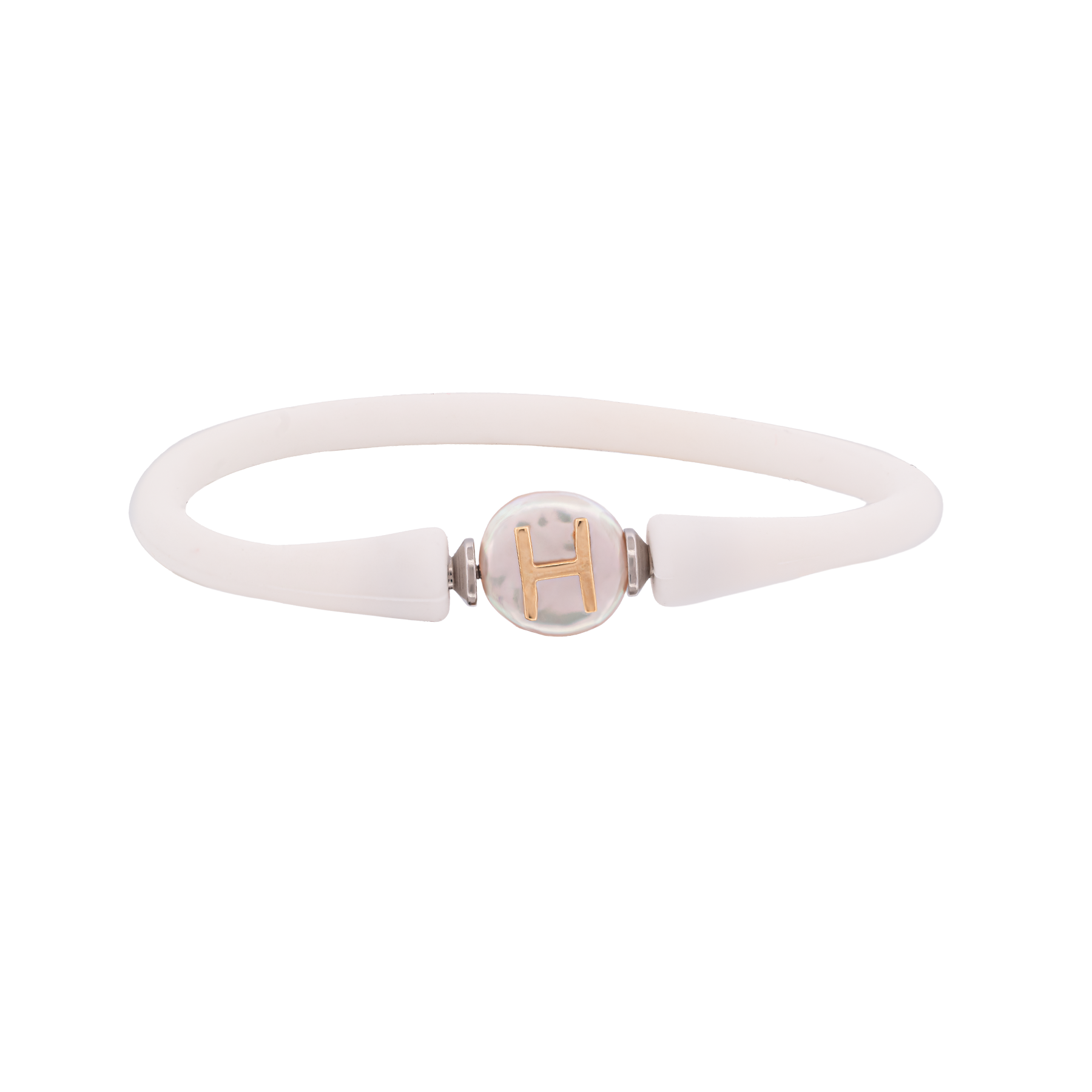 Mother of Pearl & Gold "H" Initial Bracelet
