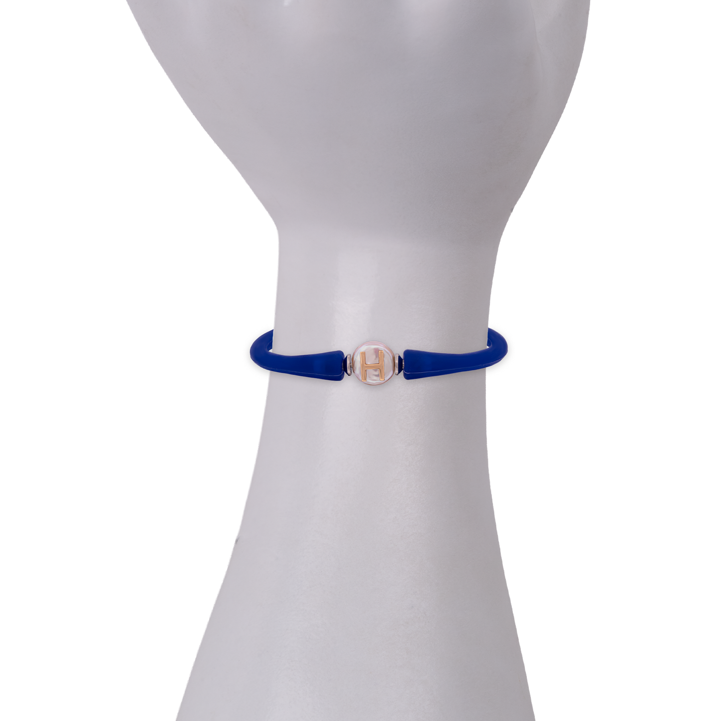 Mother of Pearl & Gold "H" Initial Bracelet