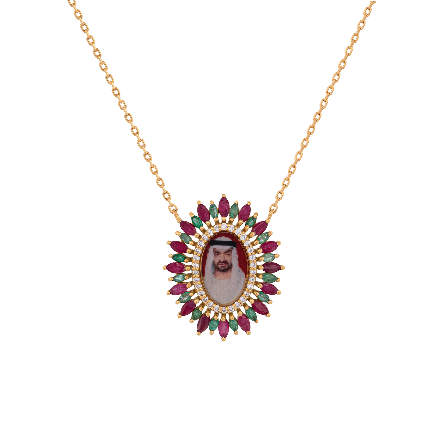 18K Gold Royal Portrait Pendant
