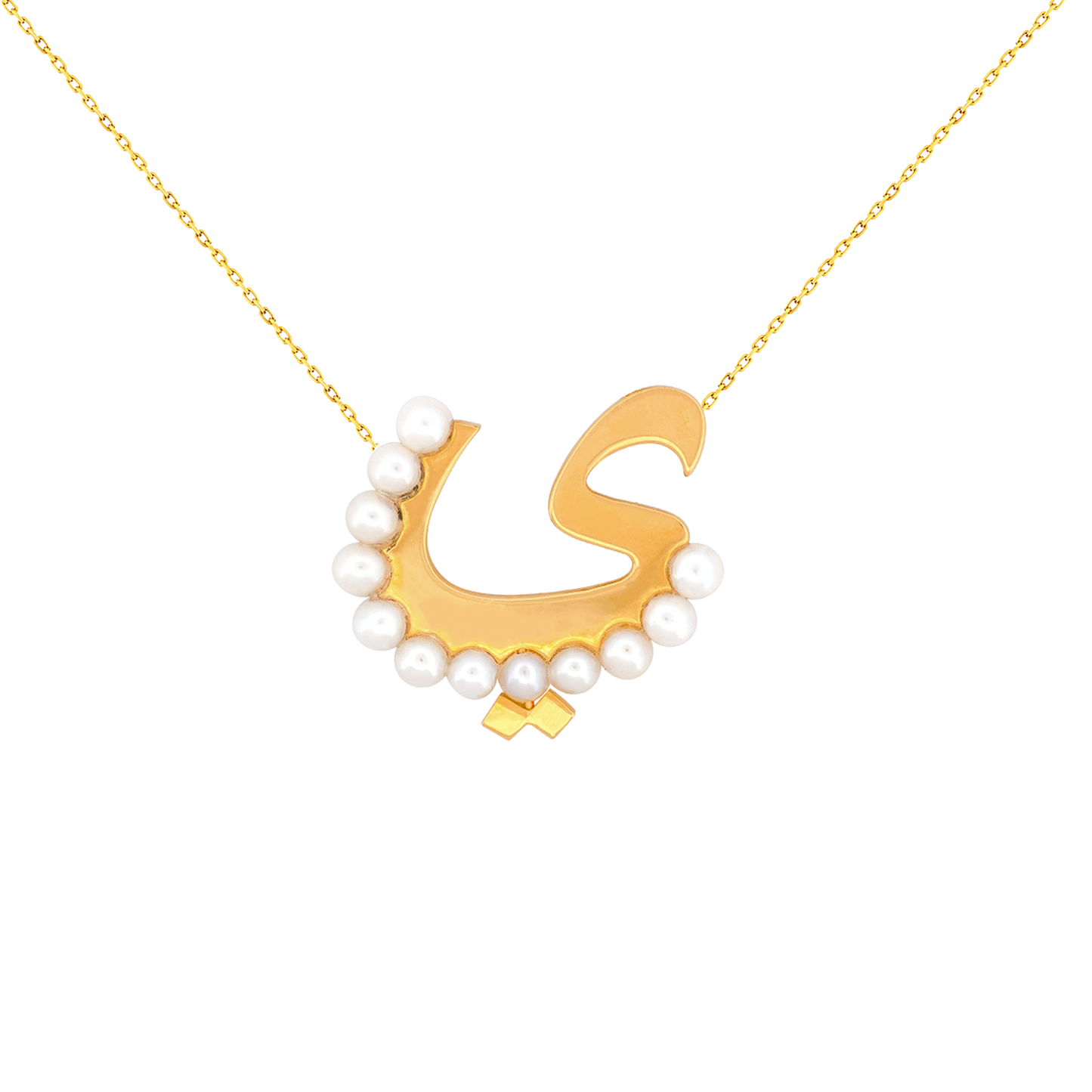 The Pearlescent 18K Gold Calligraphy Necklace