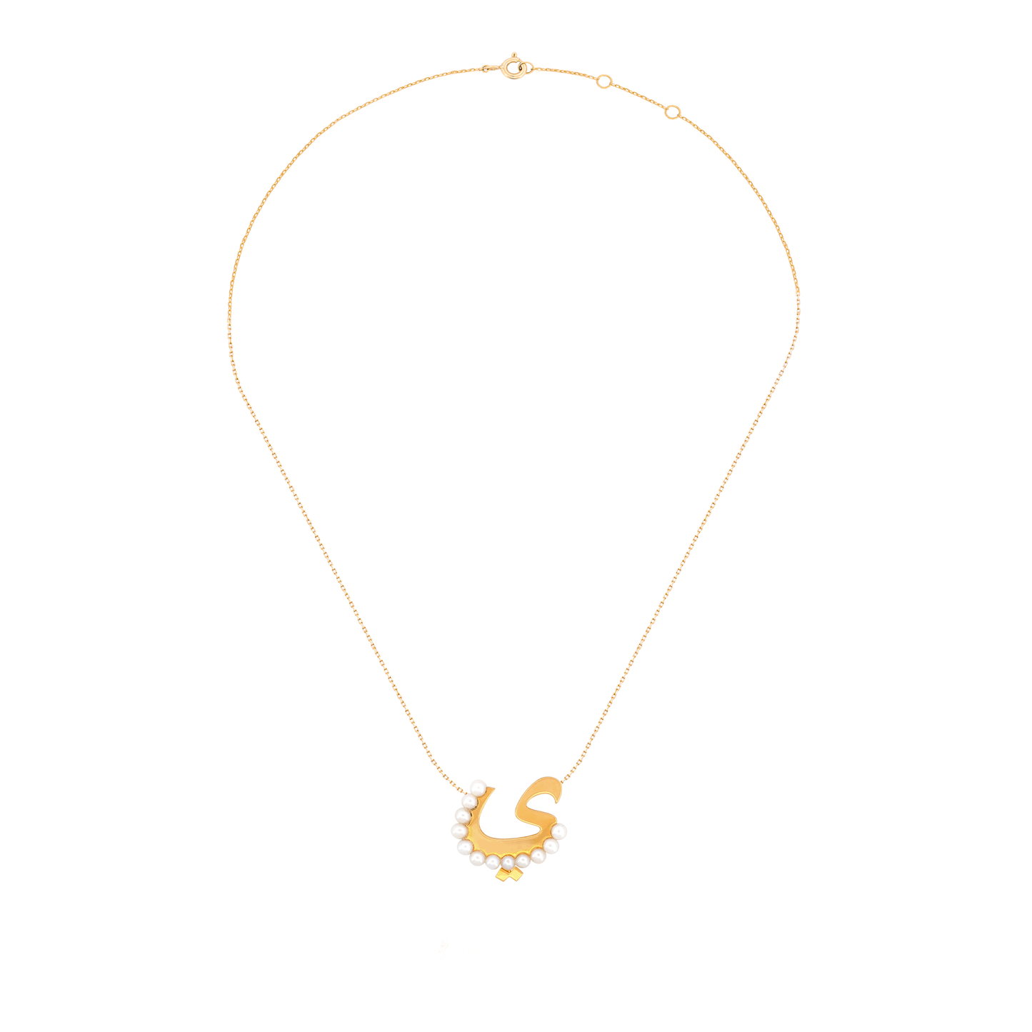 The Pearlescent 18K Gold Calligraphy Necklace