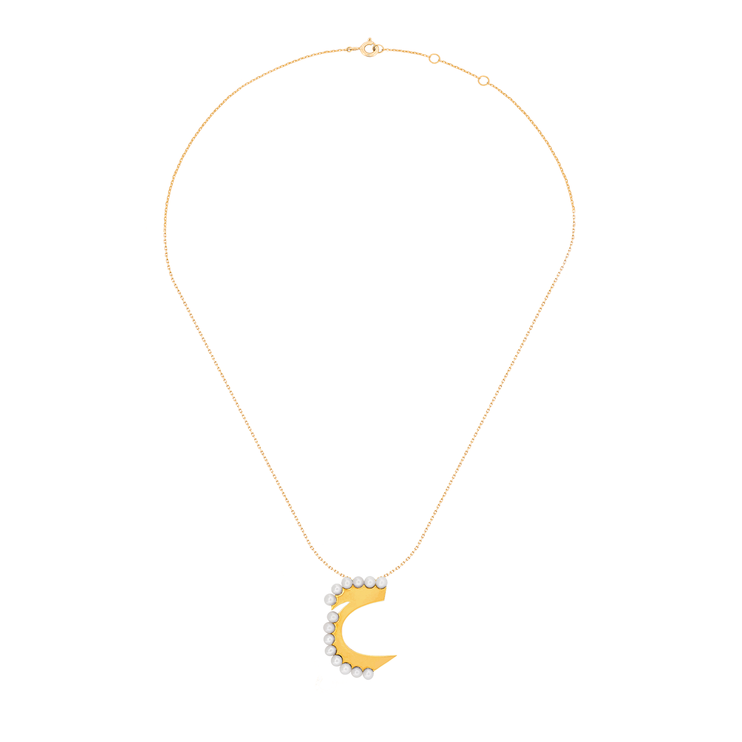 The Pearlescent "Ha" 18K Gold Calligraphy Necklace