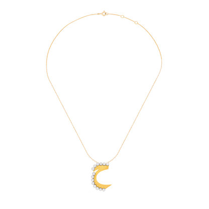 The Pearlescent "Ha" 18K Gold Calligraphy Necklace