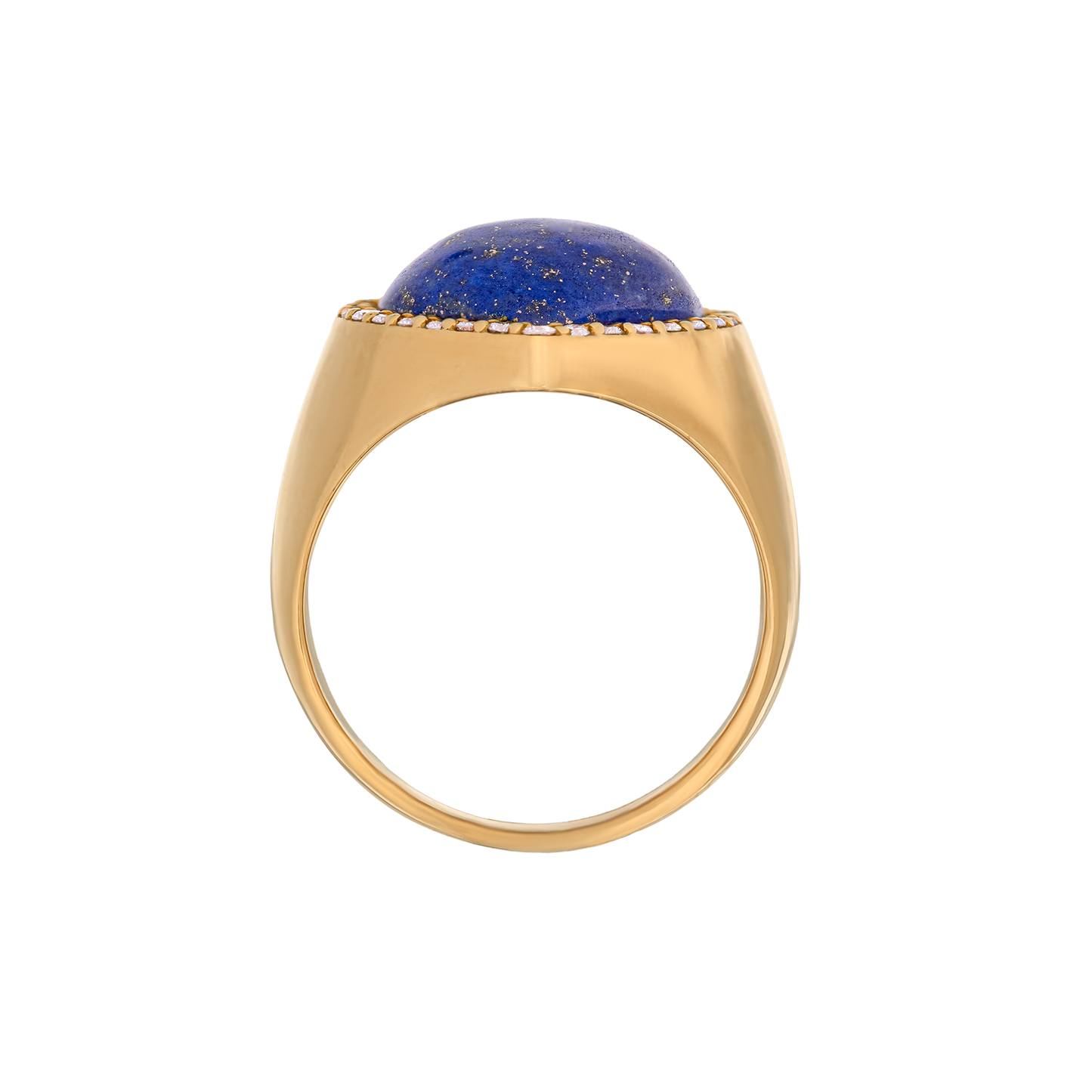 18K Gold Heart Cut Lapis Ring