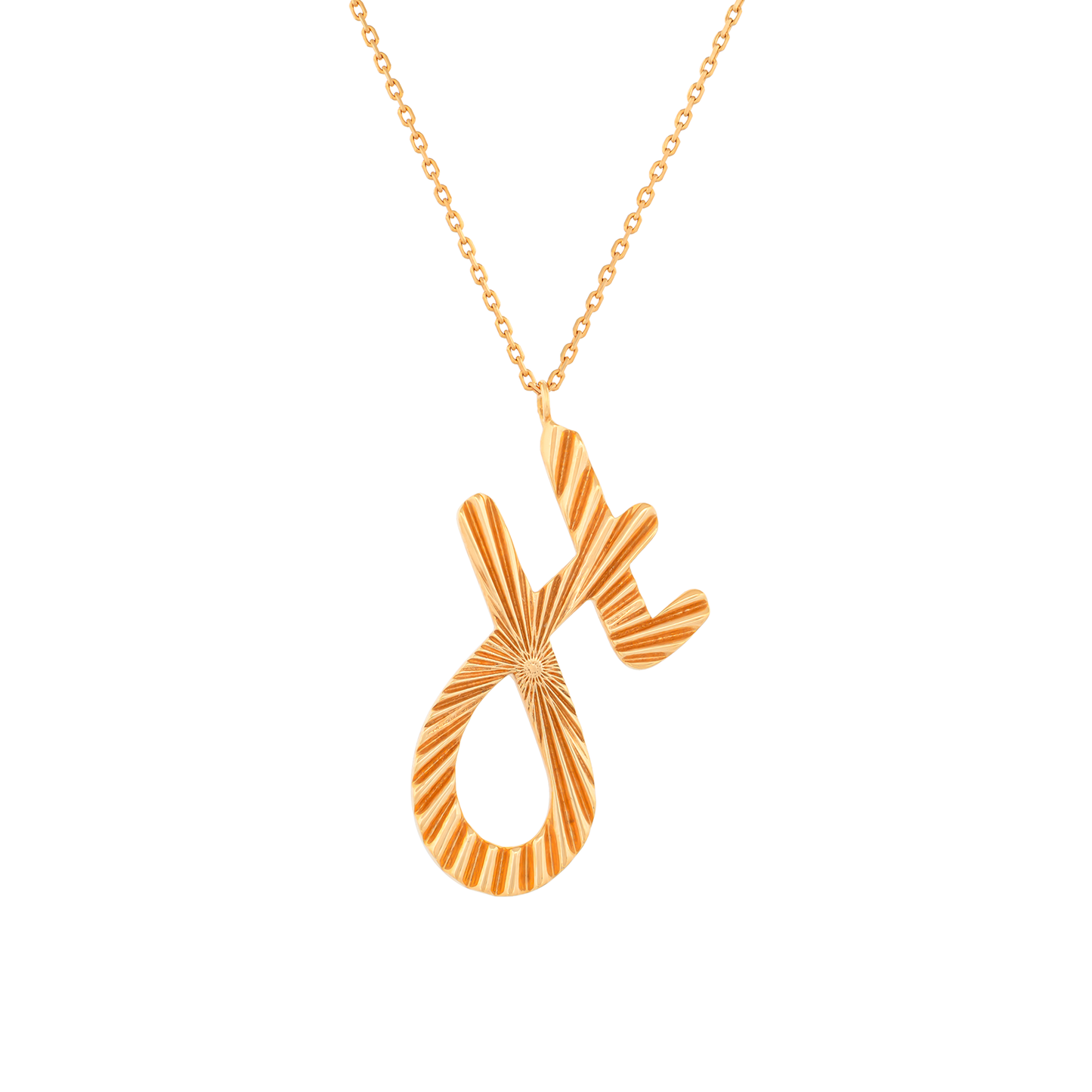 The Sunburst Calligraphy "H" Pendant