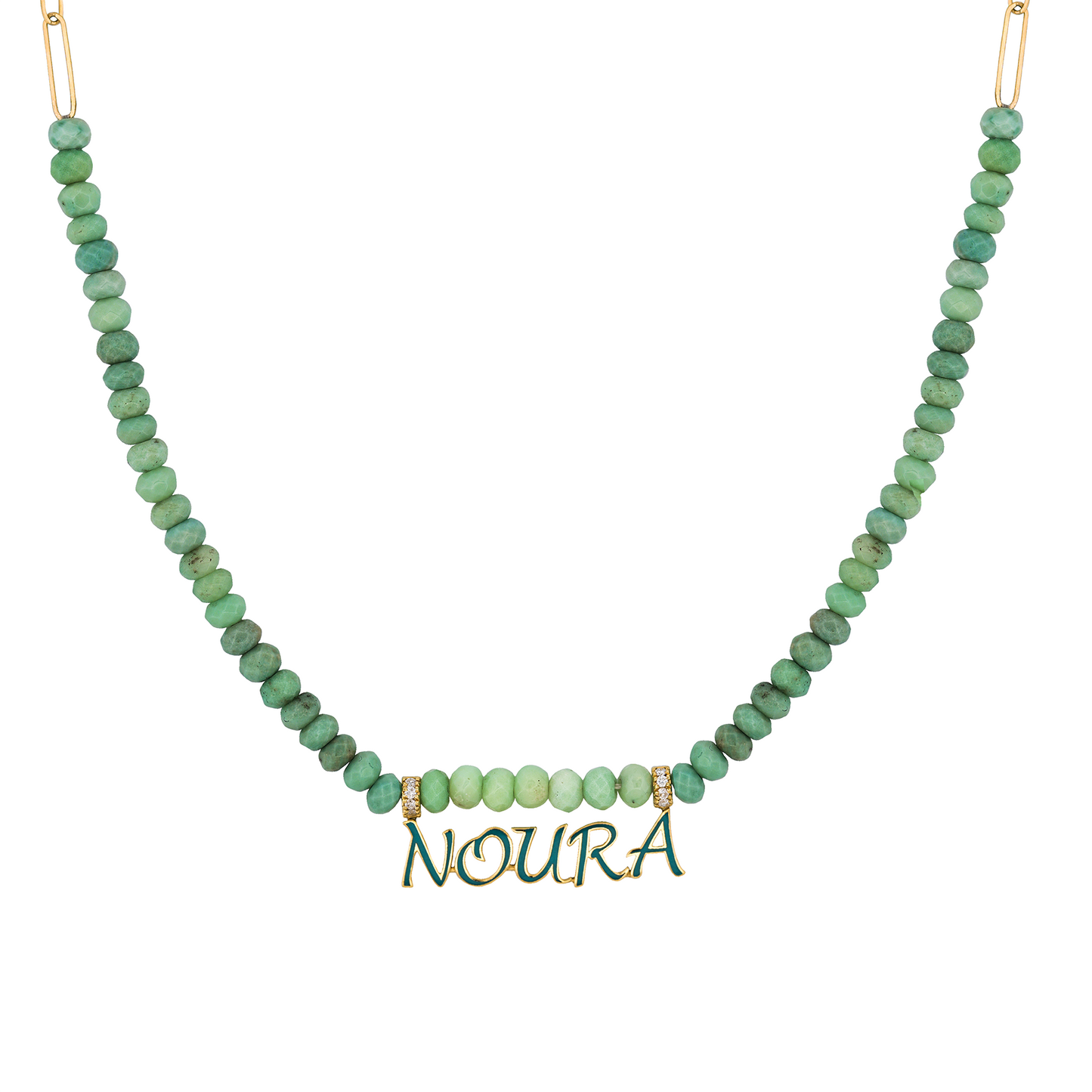 The "Noura" Chrysoprase &amp; Enamel Statement Necklace