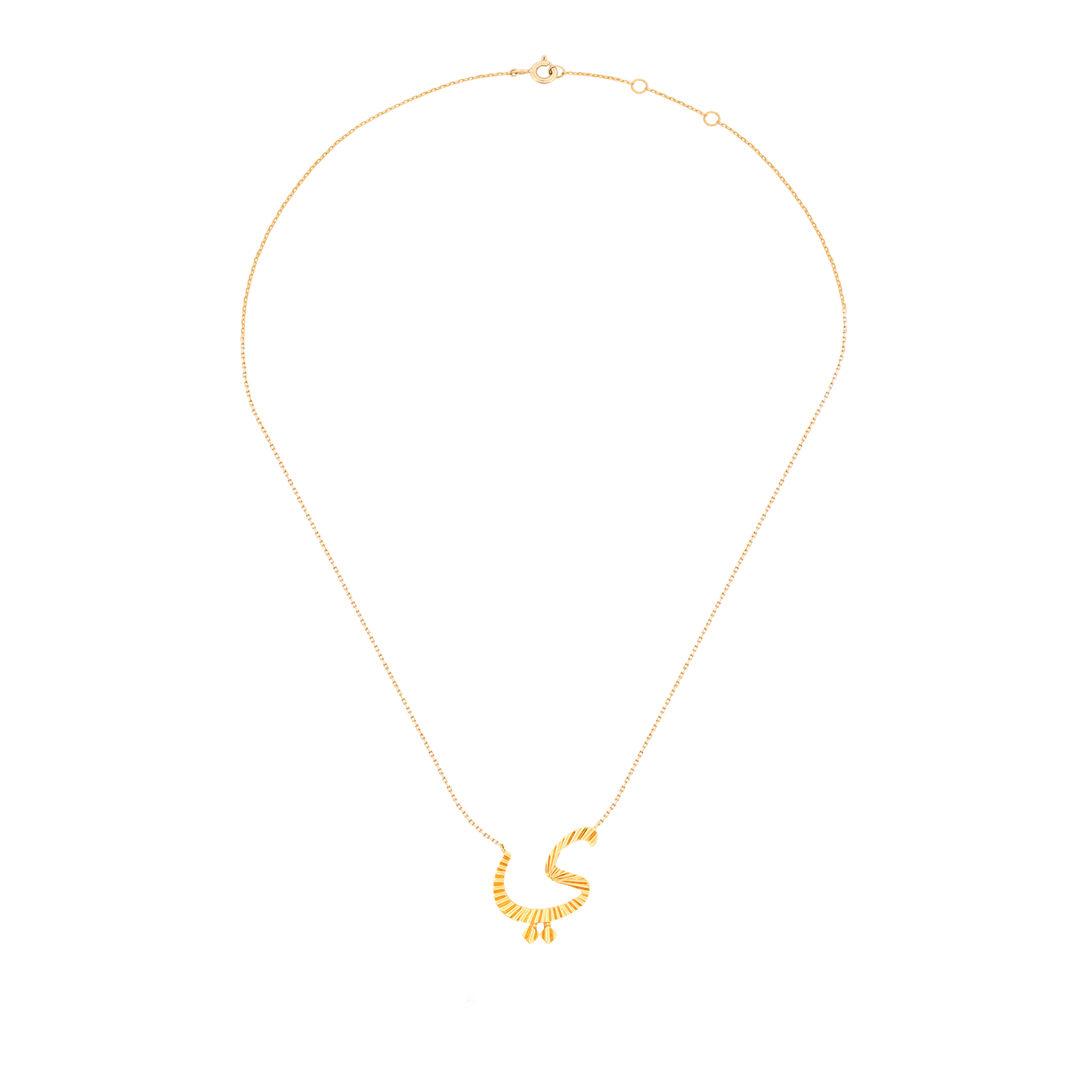 18K Sunburst Calligraphy "ي" Pendant