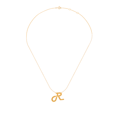 The Sunburst Calligraphy "R" Pendant