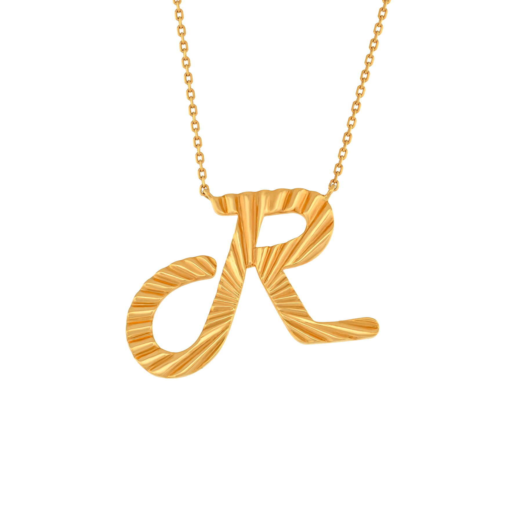 The Sunburst Calligraphy "R" Pendant