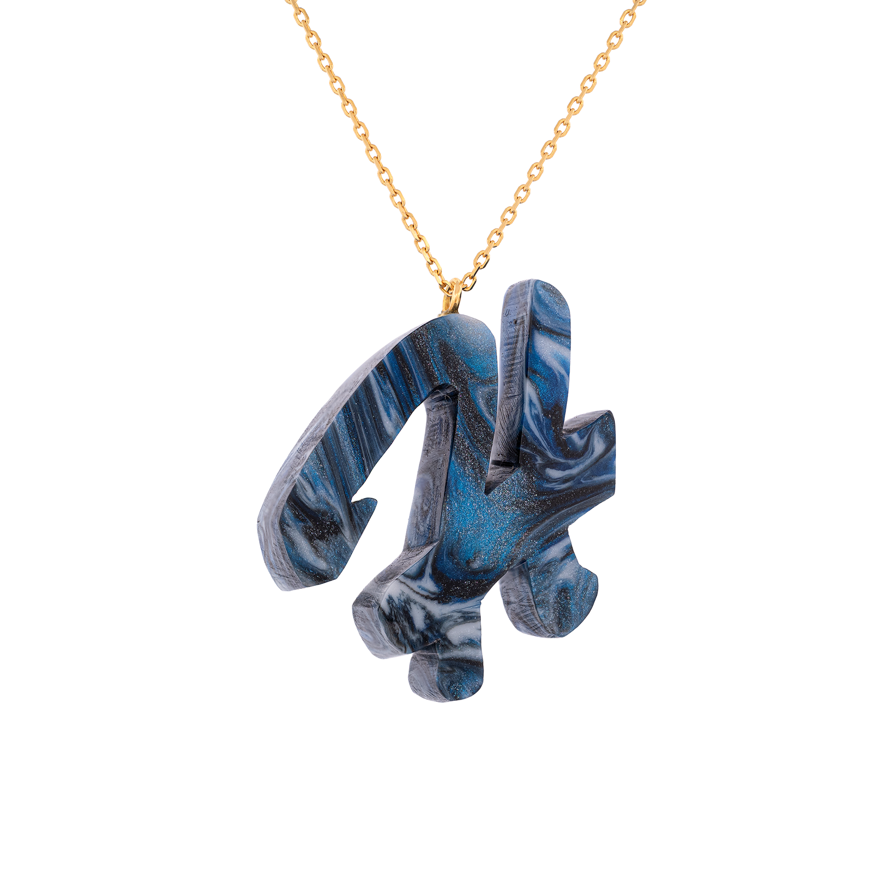 The Marbled Cosmos Calligraphy Pendant