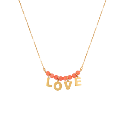 18K Gold "LOVE" Pendant Necklace