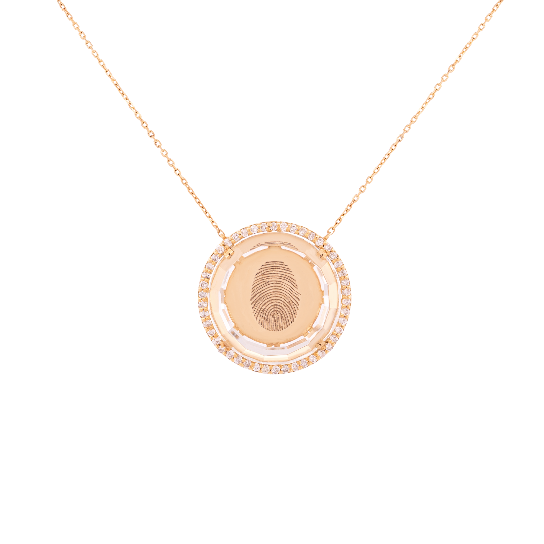18K Gold Fingerprint Memorial Pendant