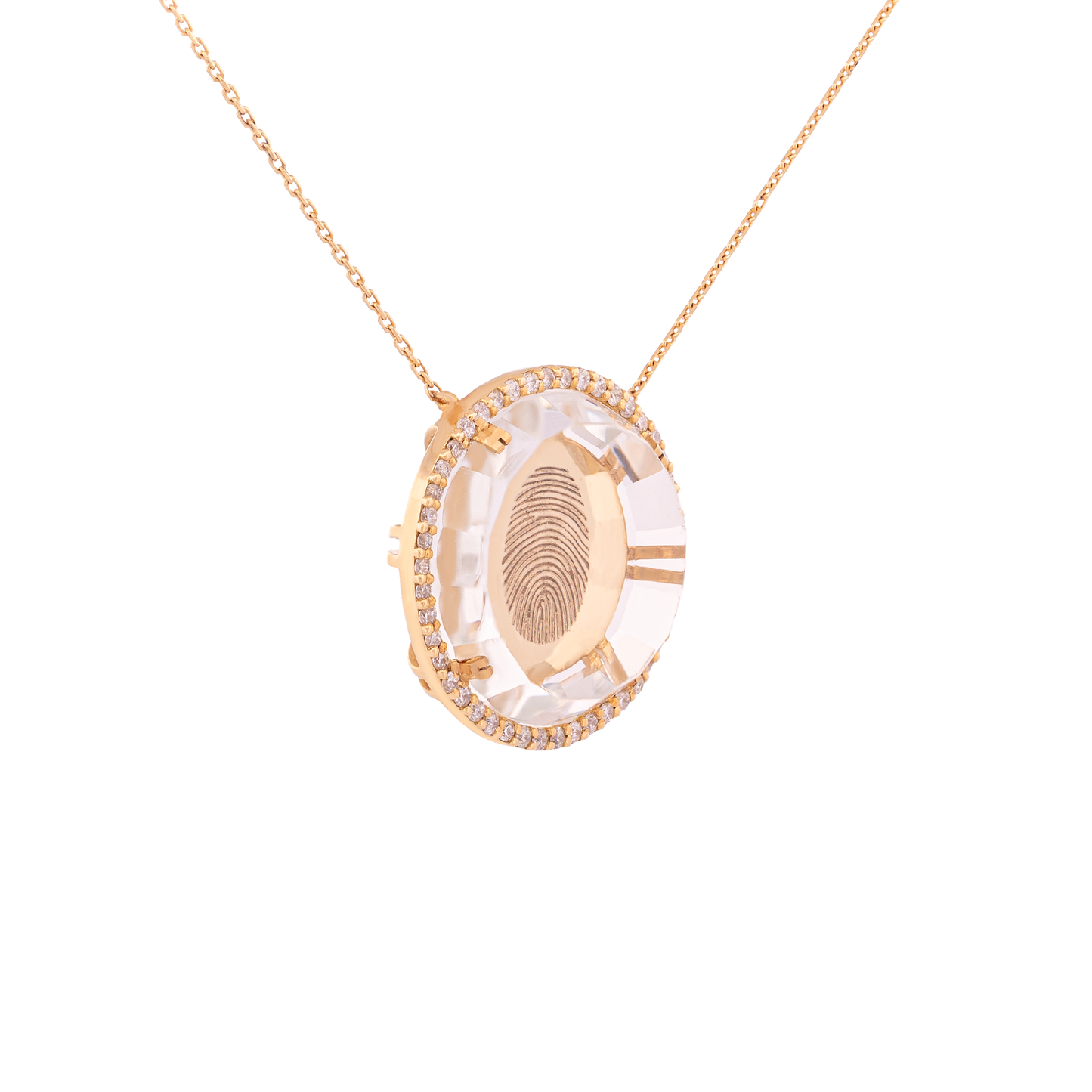 18K Gold Fingerprint Memorial Pendant