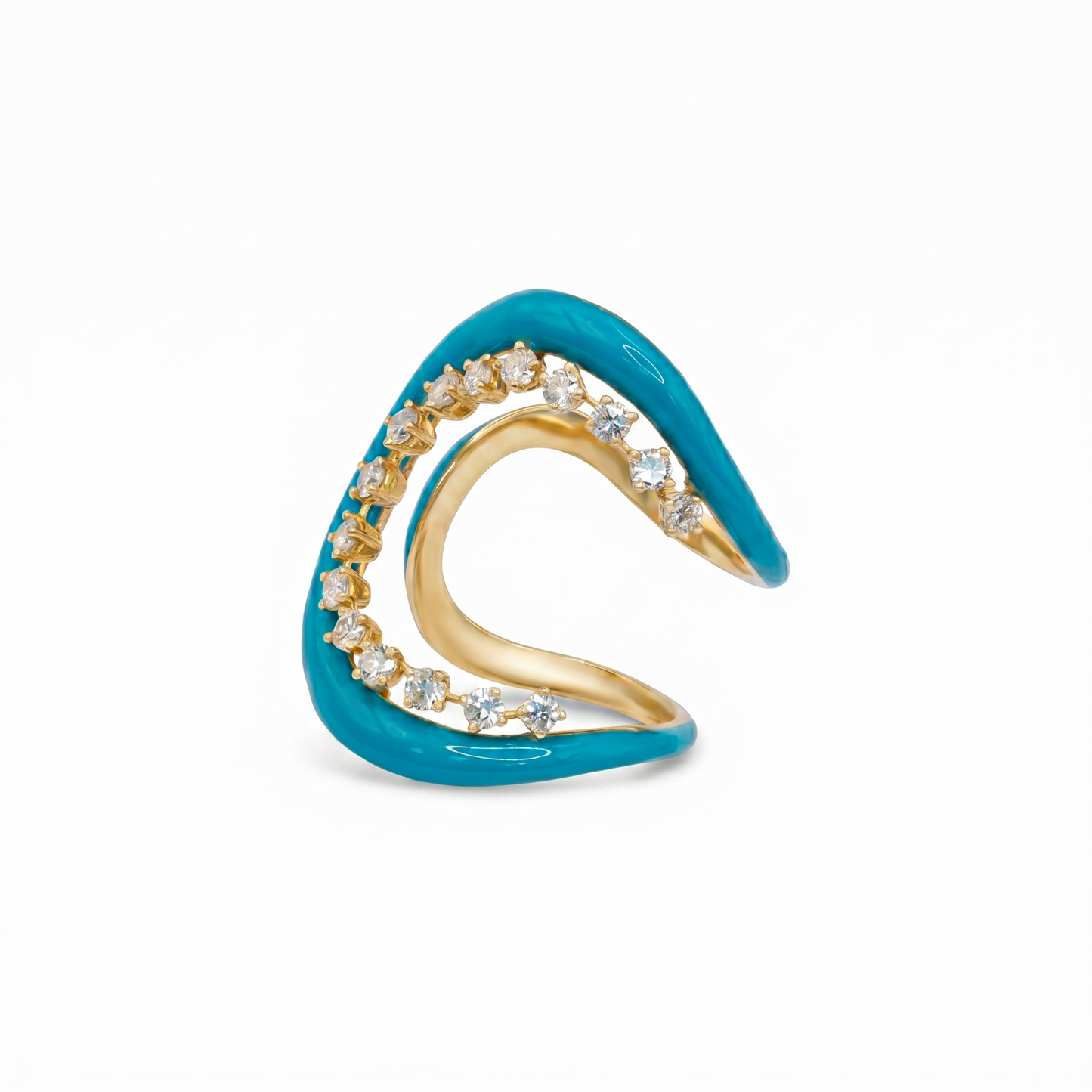 The Turquoise Enamel Diamond Ring