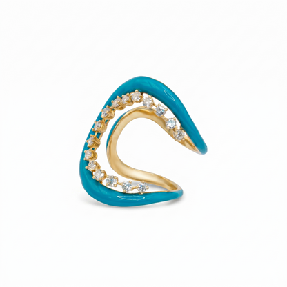 The Turquoise Enamel Diamond Ring