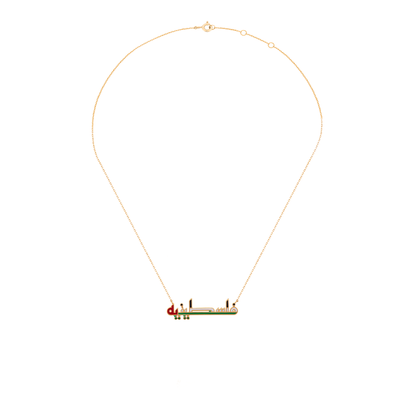 The Geometric Flag-Inlay "Falastinia" Necklace