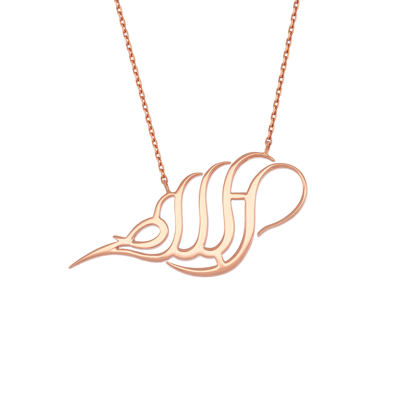 18K Rose Gold Calligraphy Pendant