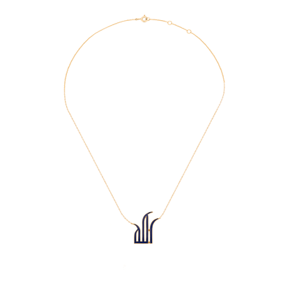 The "Verre" Midnight Blue Abstract Necklace