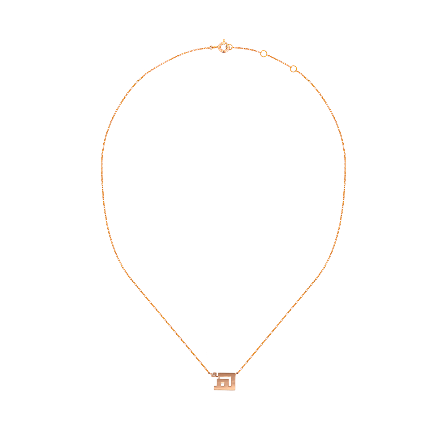 The Geometric Rose Gold Calligraphy Pendant