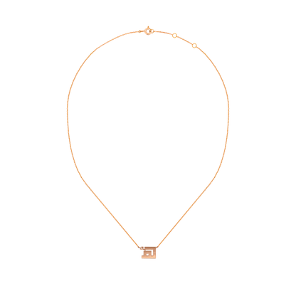 The Geometric Rose Gold Calligraphy Pendant