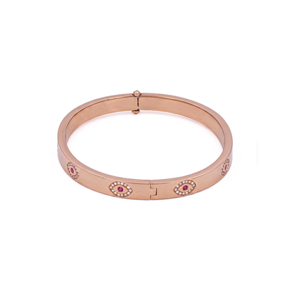 18K Rose Gold Evil Eye Bracelet