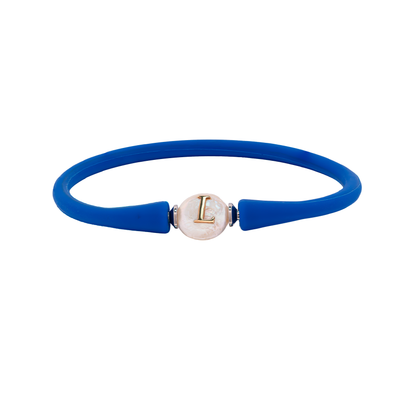 Mother of Pearl & Gold "L" Initial Bracelet