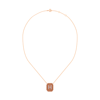 18K Rose Gold "H" Initial Pendant