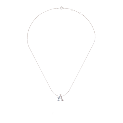 The "A" Floral Pavé Initial Pendant
