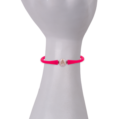 Mother of Pearl & Gold "A" Initial with Diamonds Bracelet