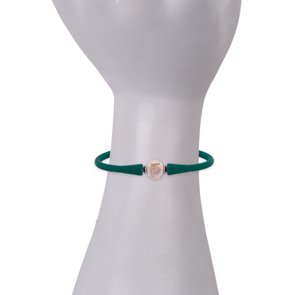 Mother of Pearl & Gold "F" Initial with Diamonds Bracelet