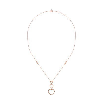 18K Rose Gold Open Heart Pendant Necklace