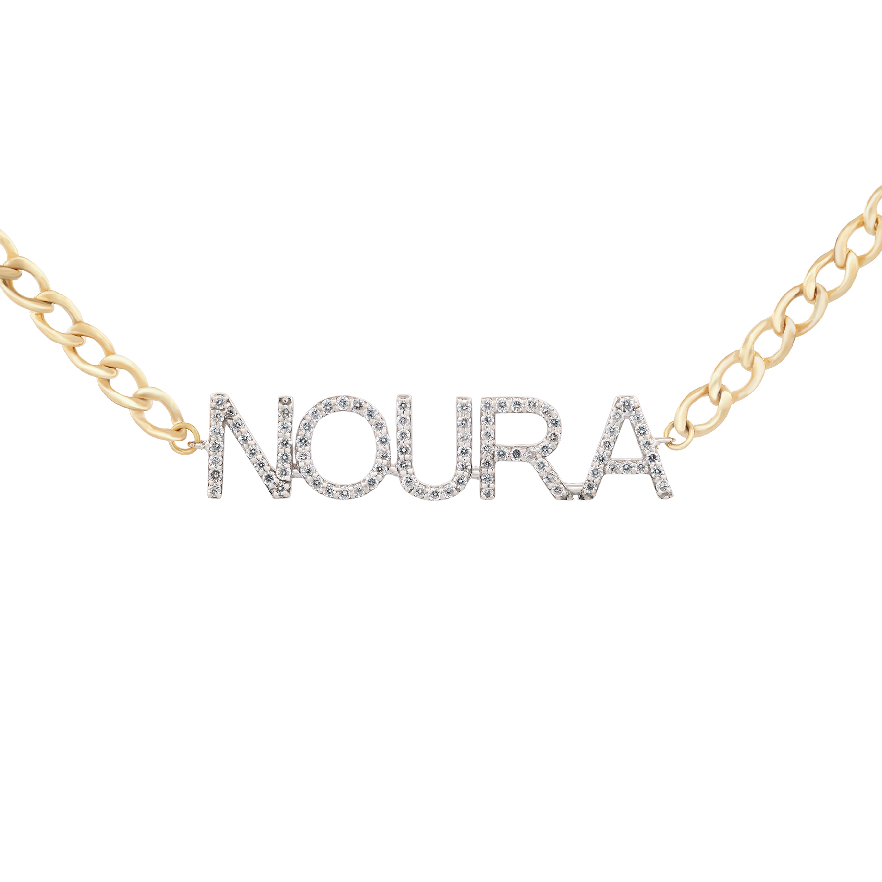 18K Gold Personalized Name Pendant  with Diamonds