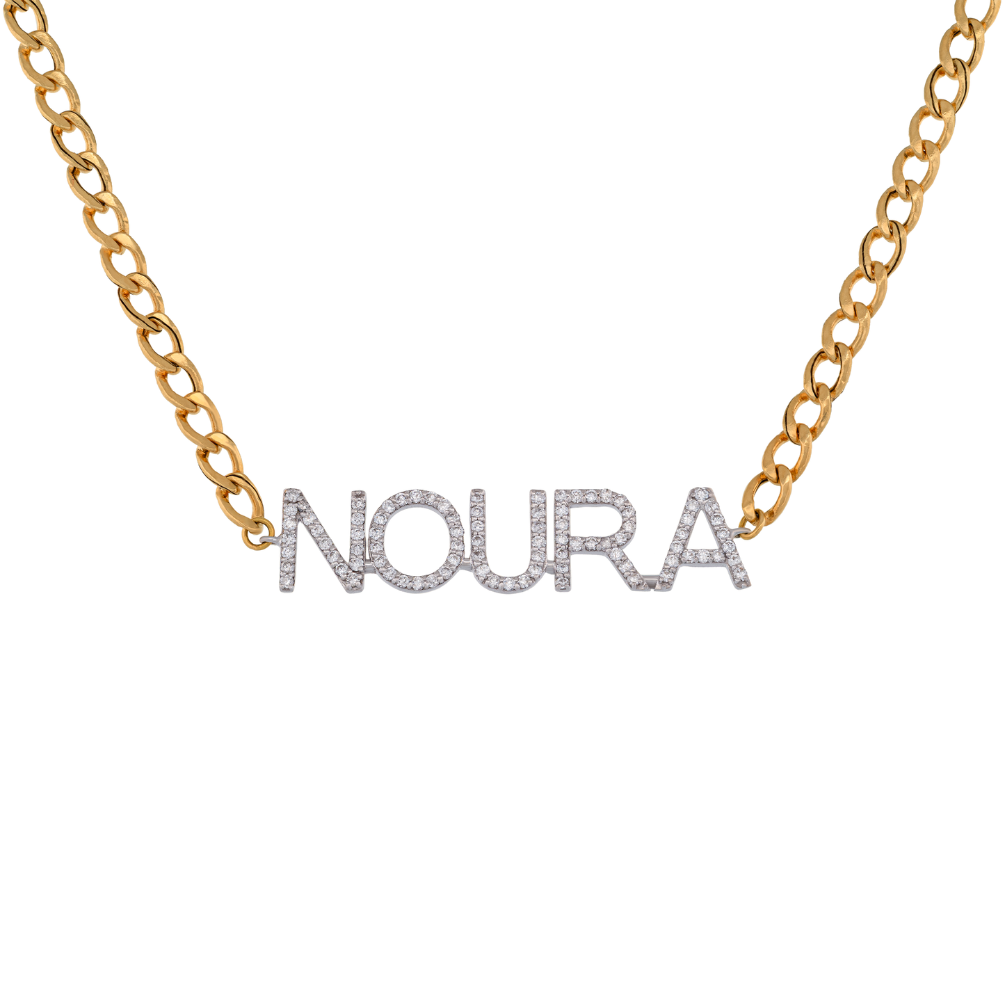 18K Gold Personalized Name Pendant  with Diamonds