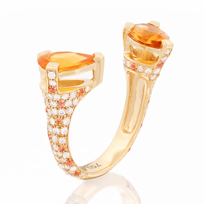 18K YELLOW RING WITH DIAMOND AND YELLOW SAPPHIRE