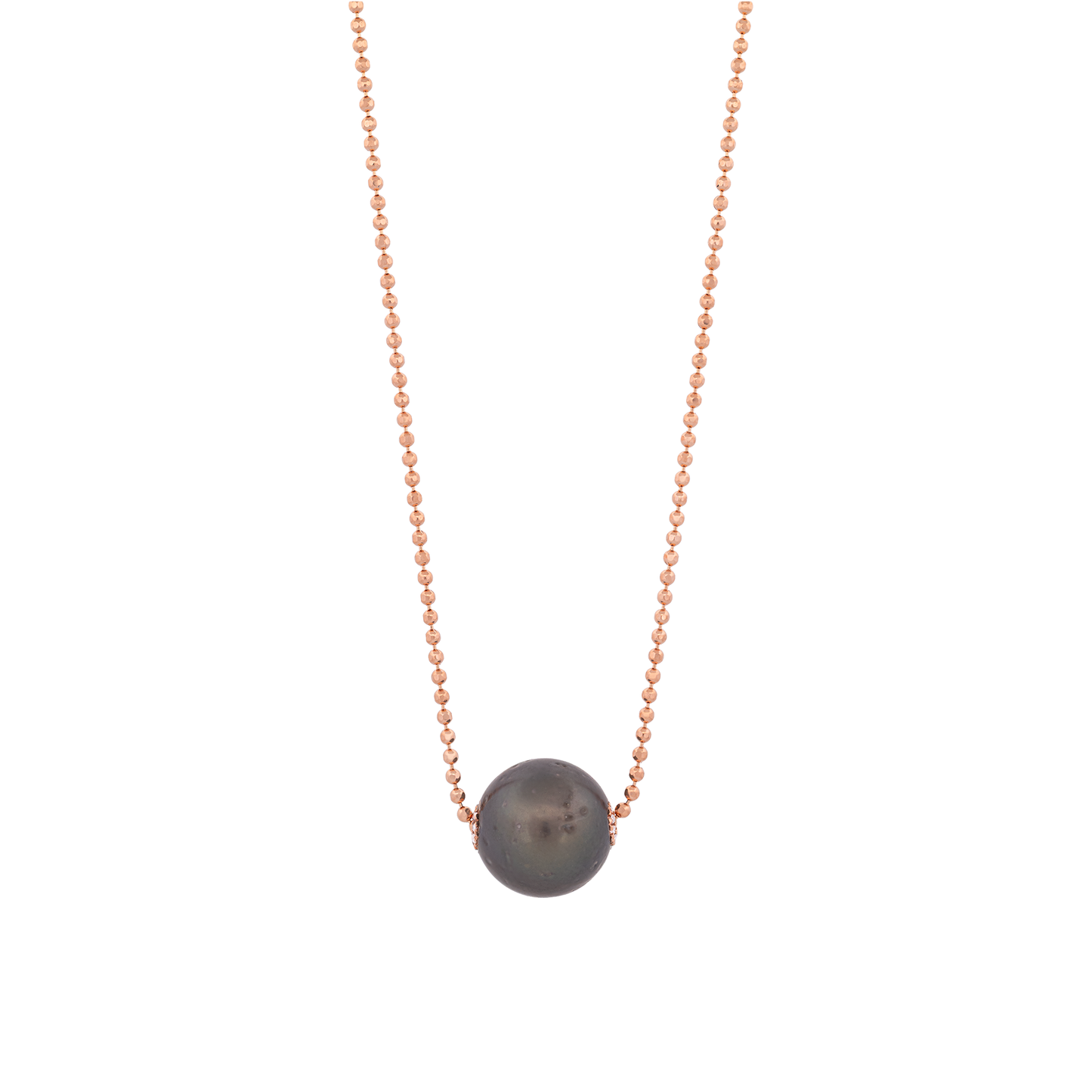 18K Rose Gold, Pearl & Diamond Necklace