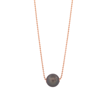 18K Rose Gold, Pearl & Diamond Necklace