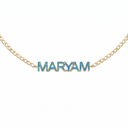 18K The "Maryam" Enamel Colored Nameplate