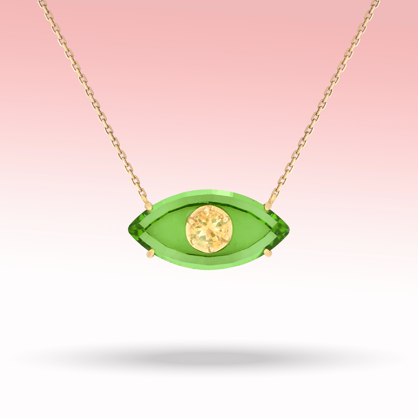 Luminous 18k Gold Pendant with Emerald