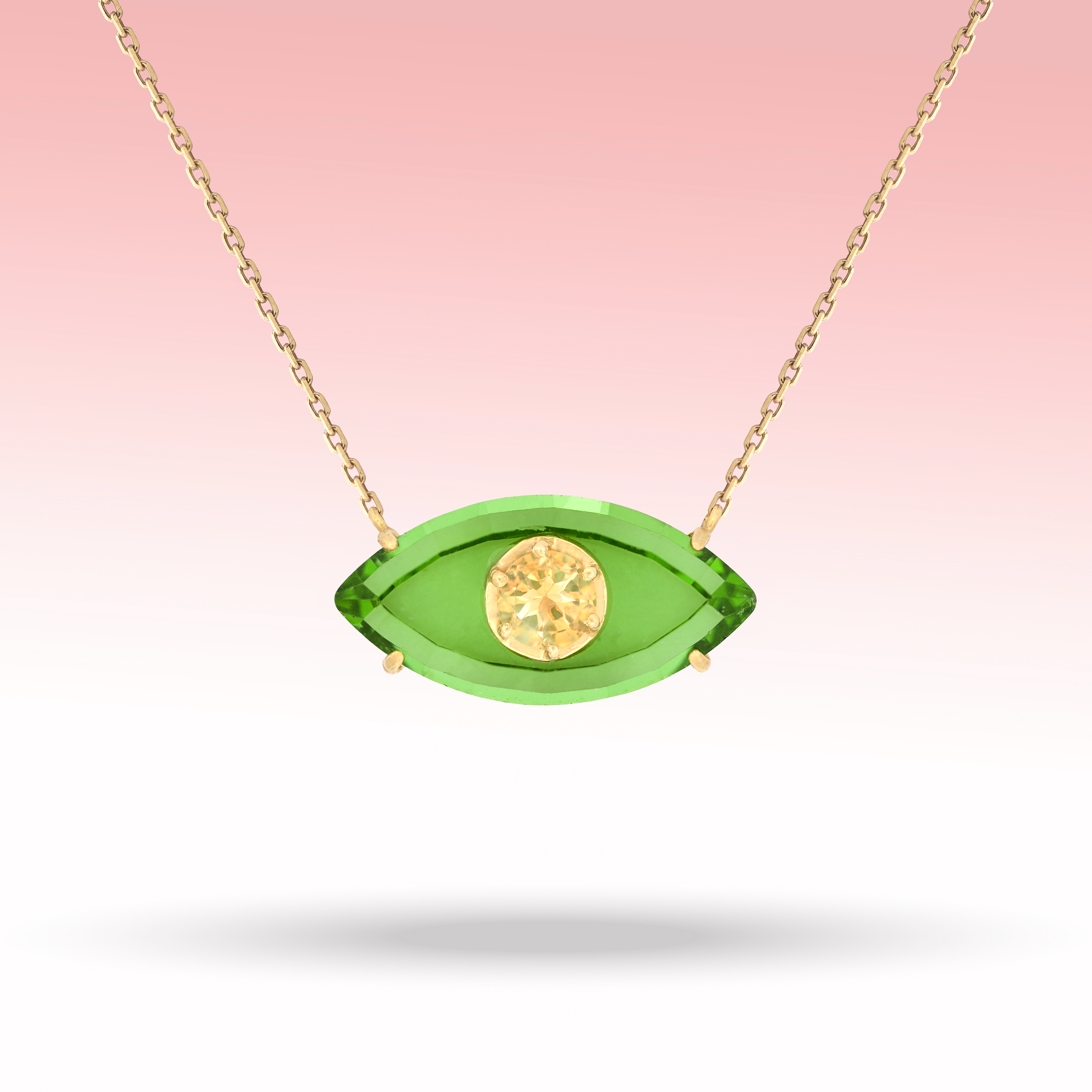 Luminous 18k Gold Pendant with Emerald