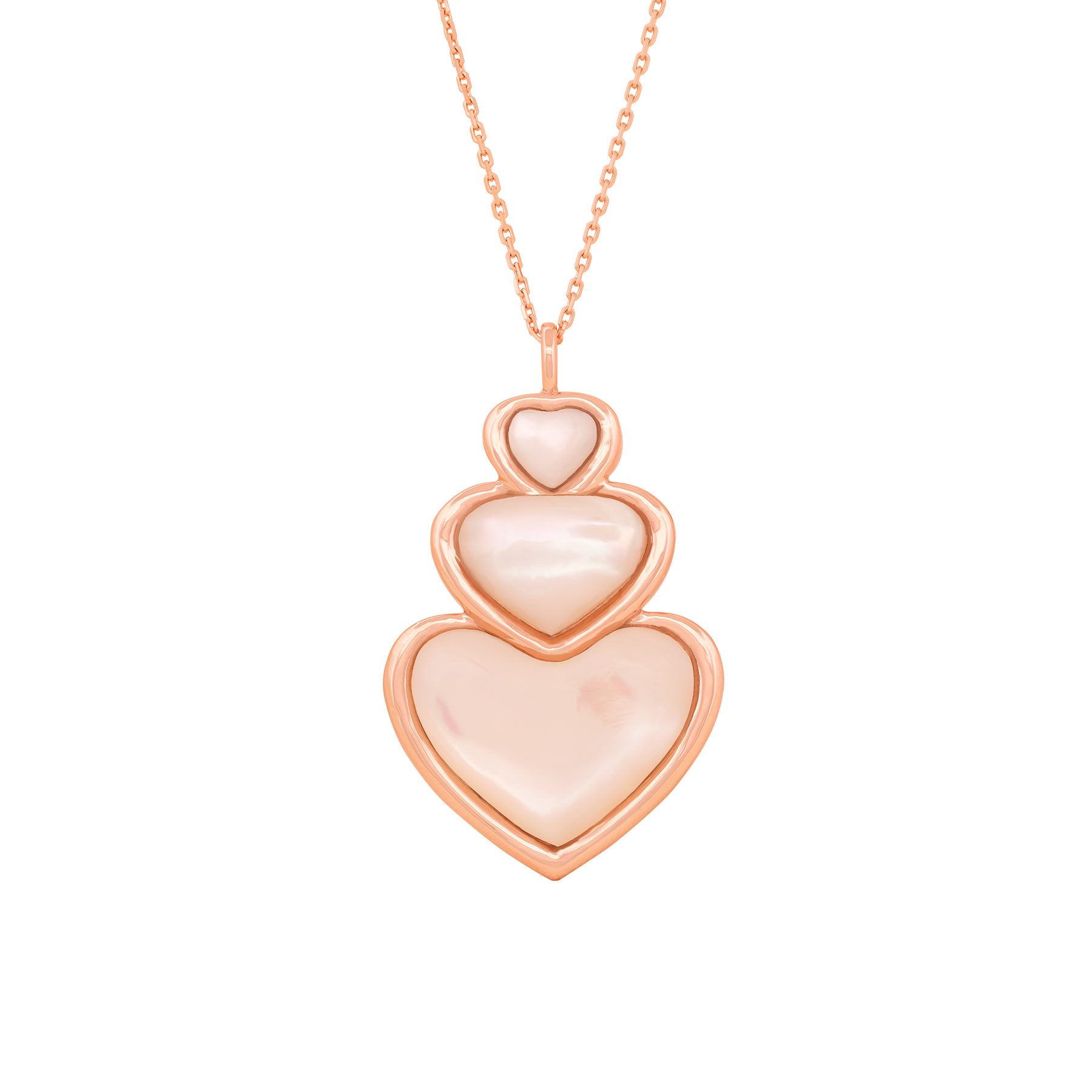 18K Rose Gold Mother of Pearl Pendant Necklace