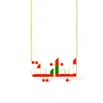 Lebanon Flag Gold Necklace