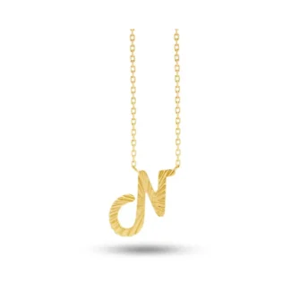 Letter N gold Pendant
