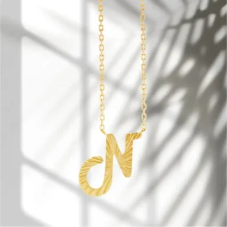 Letter N gold Pendant